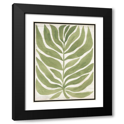 Driftwood Palm Leaf I Black Modern Wood Framed Art Print with Double Matting by Vess, June Erica