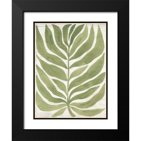 Driftwood Palm Leaf I Black Modern Wood Framed Art Print with Double Matting by Vess, June Erica