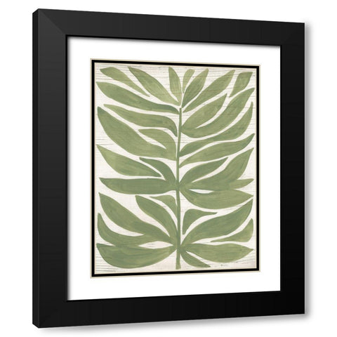 Driftwood Palm Leaf II Black Modern Wood Framed Art Print with Double Matting by Vess, June Erica