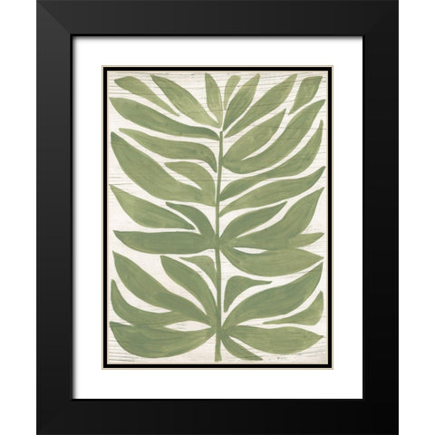 Driftwood Palm Leaf II Black Modern Wood Framed Art Print with Double Matting by Vess, June Erica