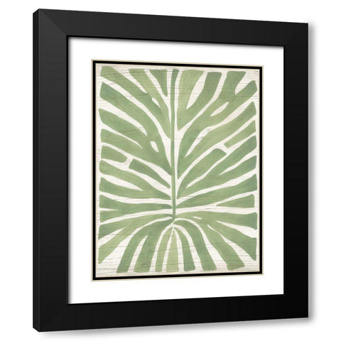 Driftwood Palm Leaf III Black Modern Wood Framed Art Print with Double Matting by Vess, June Erica