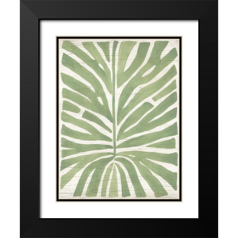 Driftwood Palm Leaf III Black Modern Wood Framed Art Print with Double Matting by Vess, June Erica