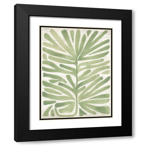 Driftwood Palm Leaf IV Black Modern Wood Framed Art Print with Double Matting by Vess, June Erica