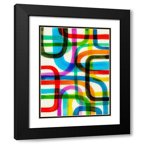 Overlapping I Black Modern Wood Framed Art Print with Double Matting by Galapon, Nikki