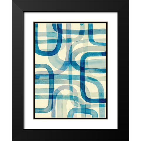 Overlapping III Black Modern Wood Framed Art Print with Double Matting by Galapon, Nikki