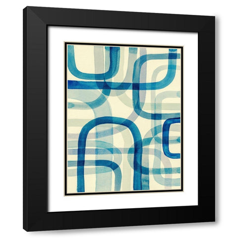Overlapping IV Black Modern Wood Framed Art Print with Double Matting by Galapon, Nikki