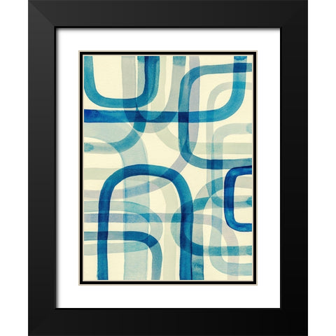 Overlapping IV Black Modern Wood Framed Art Print with Double Matting by Galapon, Nikki