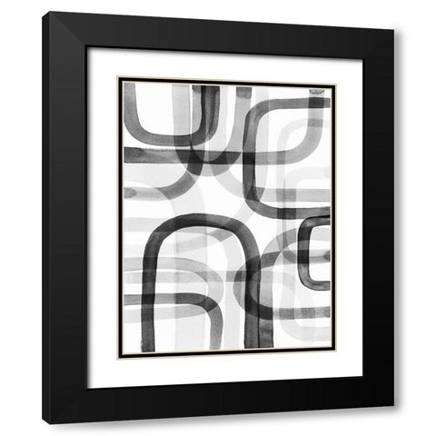 Overlapping VI Black Modern Wood Framed Art Print with Double Matting by Galapon, Nikki