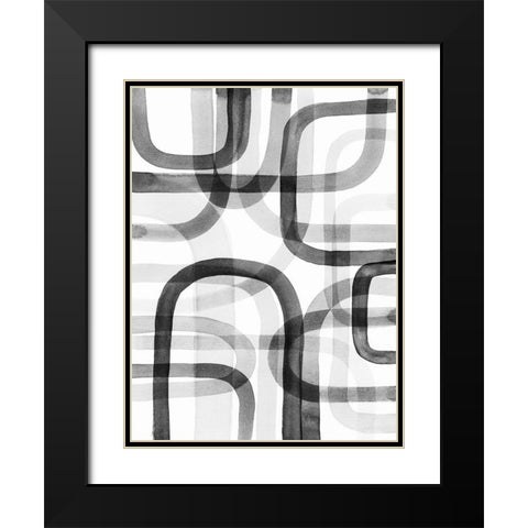 Overlapping VI Black Modern Wood Framed Art Print with Double Matting by Galapon, Nikki