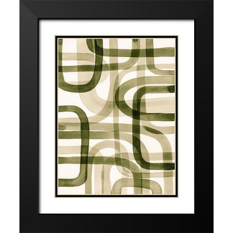 Overlapping VII Black Modern Wood Framed Art Print with Double Matting by Galapon, Nikki