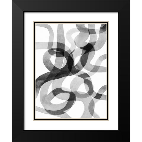 Meander I Black Modern Wood Framed Art Print with Double Matting by Galapon, Nikki