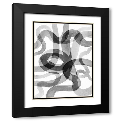 Meander III Black Modern Wood Framed Art Print with Double Matting by Galapon, Nikki