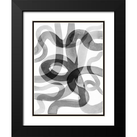 Meander III Black Modern Wood Framed Art Print with Double Matting by Galapon, Nikki