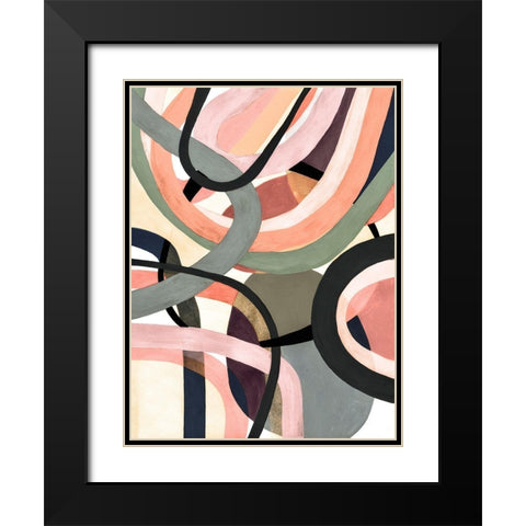 Pastel Tangle I Black Modern Wood Framed Art Print with Double Matting by Galapon, Nikki