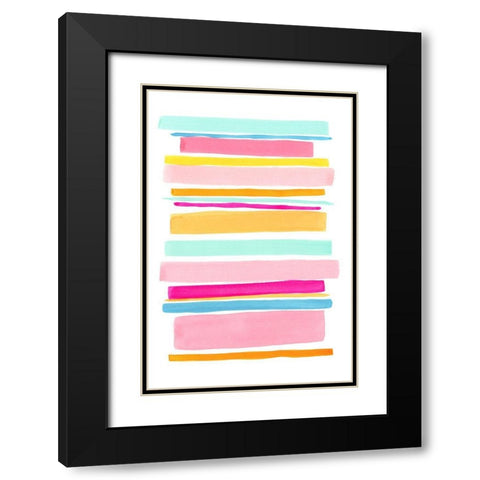 Summer Stripes II Black Modern Wood Framed Art Print with Double Matting by Galapon, Nikki