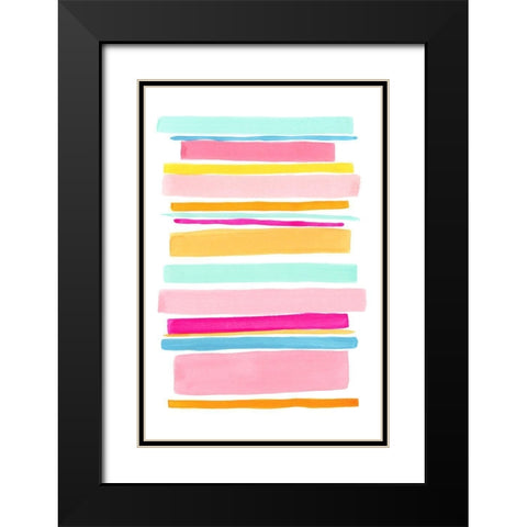 Summer Stripes II Black Modern Wood Framed Art Print with Double Matting by Galapon, Nikki