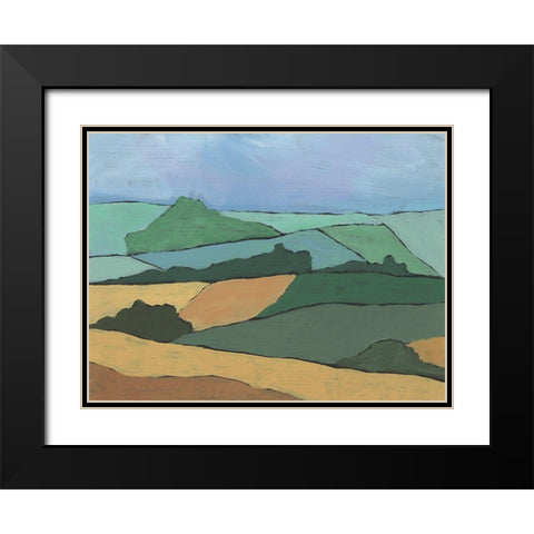 Blocked Topography I Black Modern Wood Framed Art Print with Double Matting by Moore, Regina