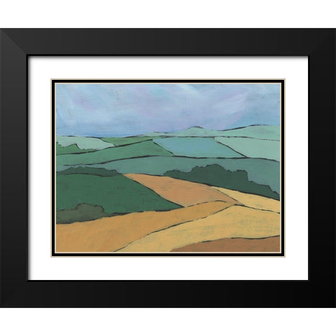 Blocked Topography II Black Modern Wood Framed Art Print with Double Matting by Moore, Regina