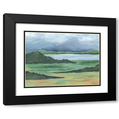 Striated Terrain II Black Modern Wood Framed Art Print with Double Matting by Moore, Regina
