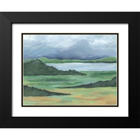 Striated Terrain II Black Modern Wood Framed Art Print with Double Matting by Moore, Regina