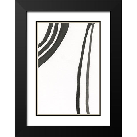 Ink Lines III Black Modern Wood Framed Art Print with Double Matting by Moore, Regina