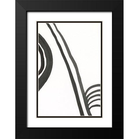 Ink Lines IV Black Modern Wood Framed Art Print with Double Matting by Moore, Regina