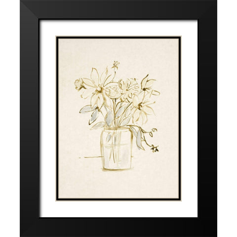 Faded Flower Arrangment I Black Modern Wood Framed Art Print with Double Matting by Barnes, Victoria