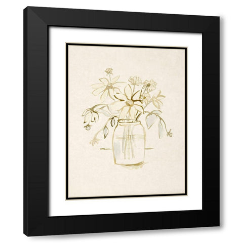 Faded Flower Arrangment II Black Modern Wood Framed Art Print with Double Matting by Barnes, Victoria