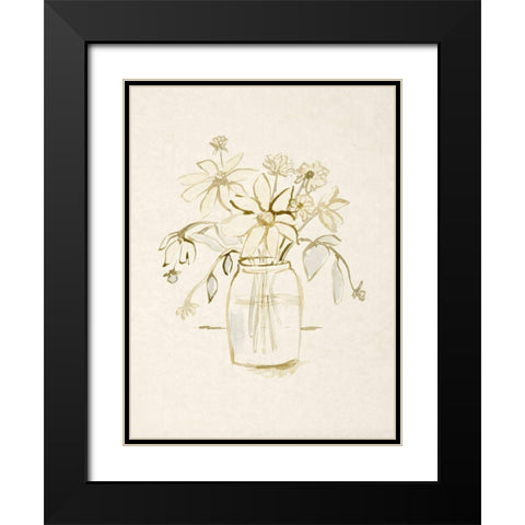 Faded Flower Arrangment II Black Modern Wood Framed Art Print with Double Matting by Barnes, Victoria