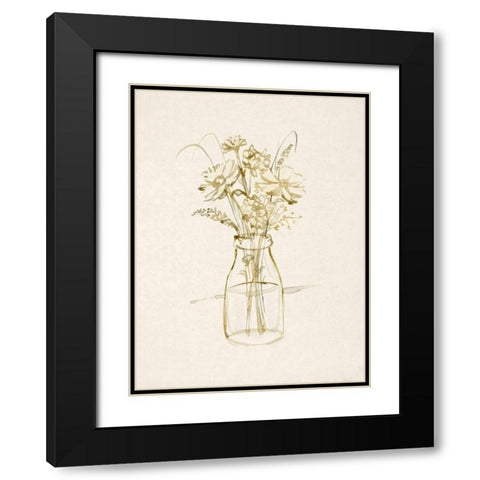 Faded Flower Arrangment III Black Modern Wood Framed Art Print with Double Matting by Barnes, Victoria