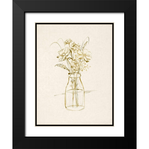 Faded Flower Arrangment III Black Modern Wood Framed Art Print with Double Matting by Barnes, Victoria