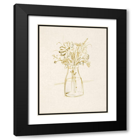 Faded Flower Arrangment IV Black Modern Wood Framed Art Print with Double Matting by Barnes, Victoria