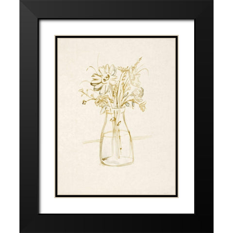 Faded Flower Arrangment IV Black Modern Wood Framed Art Print with Double Matting by Barnes, Victoria