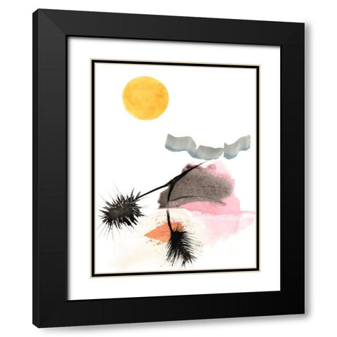 Pink Oasis II Black Modern Wood Framed Art Print with Double Matting by Fuchs, Jodi