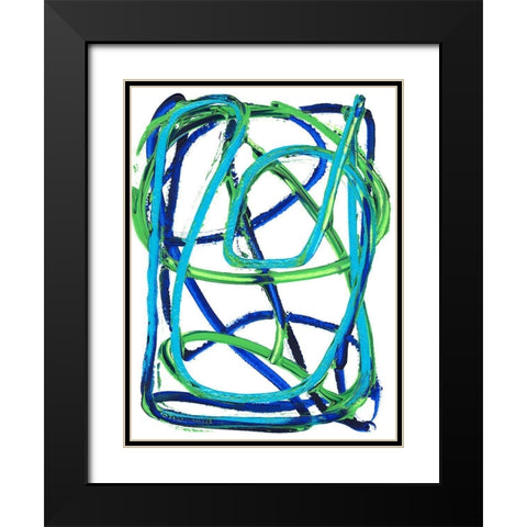 Cool Vector II Black Modern Wood Framed Art Print with Double Matting by Fuchs, Jodi