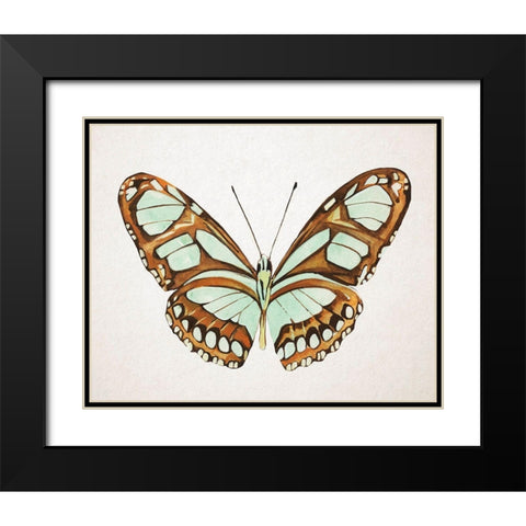 Mint Butterfly I Black Modern Wood Framed Art Print with Double Matting by Warren, Annie