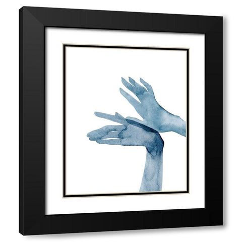 Shadow Hands I Black Modern Wood Framed Art Print with Double Matting by Popp, Grace