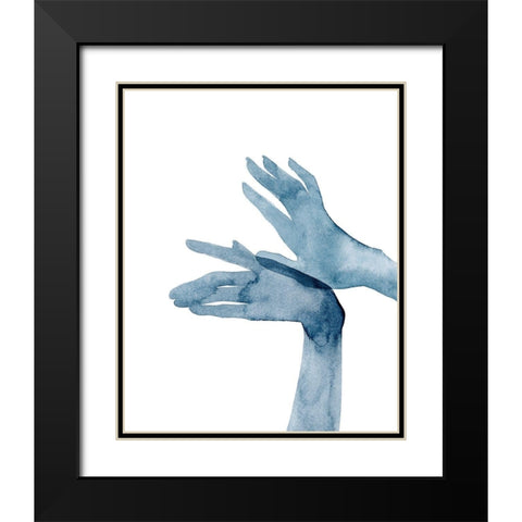 Shadow Hands I Black Modern Wood Framed Art Print with Double Matting by Popp, Grace