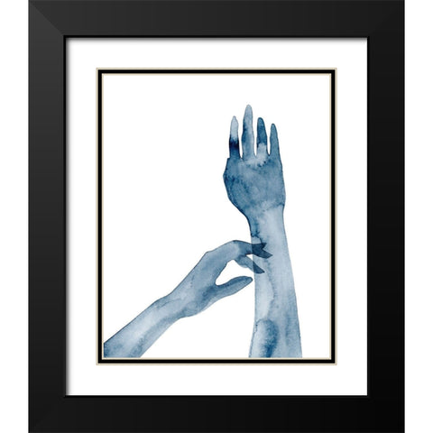 Shadow Hands II Black Modern Wood Framed Art Print with Double Matting by Popp, Grace