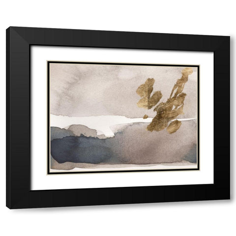 Watercolor with Gold II Black Modern Wood Framed Art Print with Double Matting by Green, Jacob