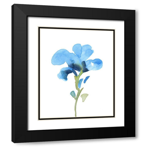 Striking Blue Iris I Black Modern Wood Framed Art Print with Double Matting by Green, Jacob