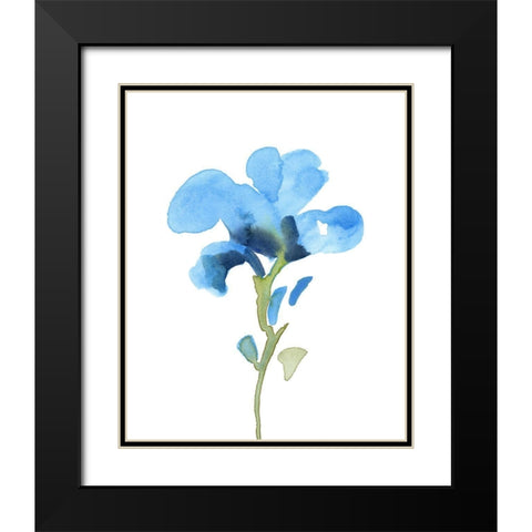 Striking Blue Iris I Black Modern Wood Framed Art Print with Double Matting by Green, Jacob