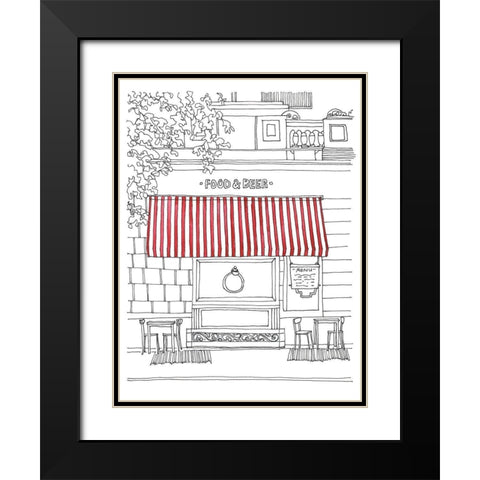 Striped Awning II Black Modern Wood Framed Art Print with Double Matting by Moore, Regina
