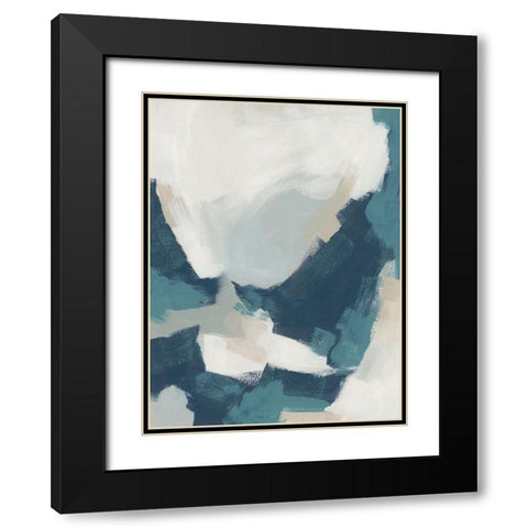 Brushy Blues I Black Modern Wood Framed Art Print with Double Matting by Vess, June Erica