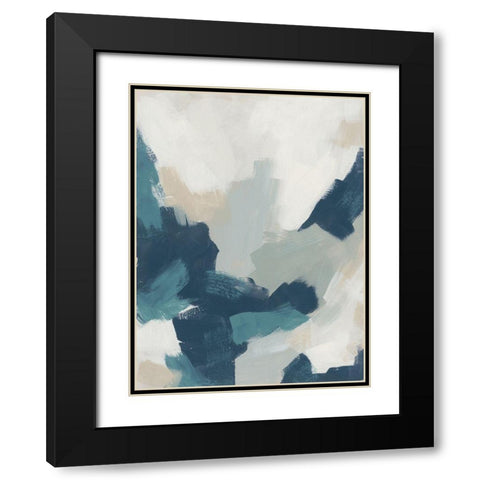 Brushy Blues II Black Modern Wood Framed Art Print with Double Matting by Vess, June Erica