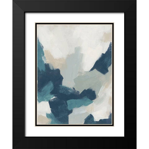 Brushy Blues II Black Modern Wood Framed Art Print with Double Matting by Vess, June Erica