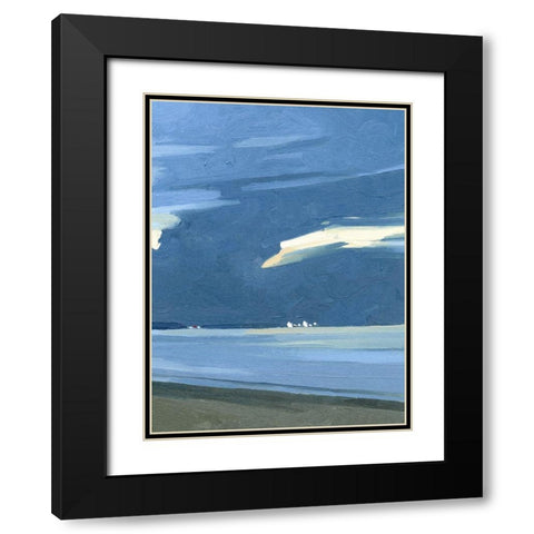 Blue Ocean Evening III Black Modern Wood Framed Art Print with Double Matting by Caroline, Emma