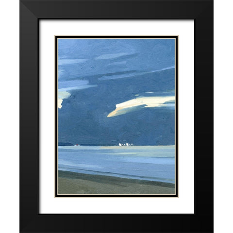Blue Ocean Evening III Black Modern Wood Framed Art Print with Double Matting by Caroline, Emma