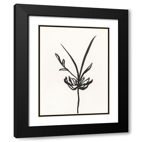 Ink Botanical Sketch I Black Modern Wood Framed Art Print with Double Matting by Holland, J.