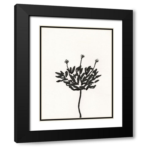 Ink Botanical Sketch III Black Modern Wood Framed Art Print with Double Matting by Holland, J.